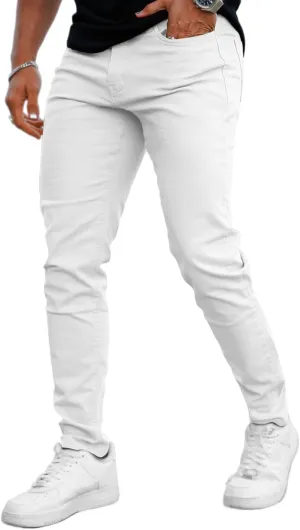 Mens Jeans Skinny Stretch Premium High Rise Colored Jeans Expandable Waist