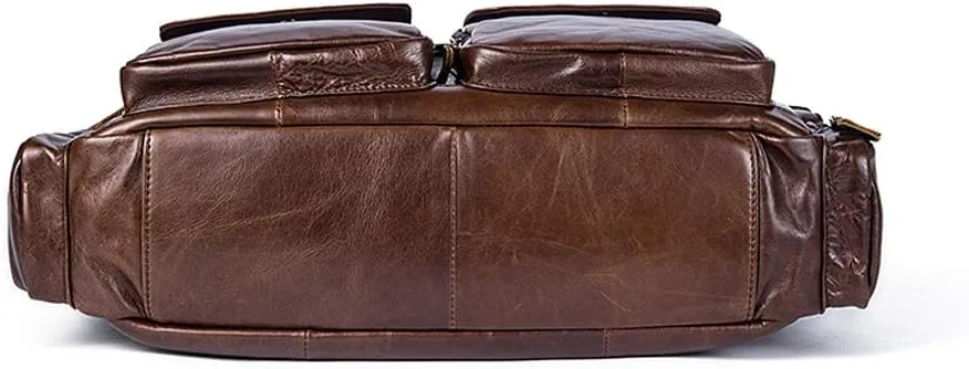 Men's Large Handmade Vintage Leather Briefcase Messenger Shoulder Bag