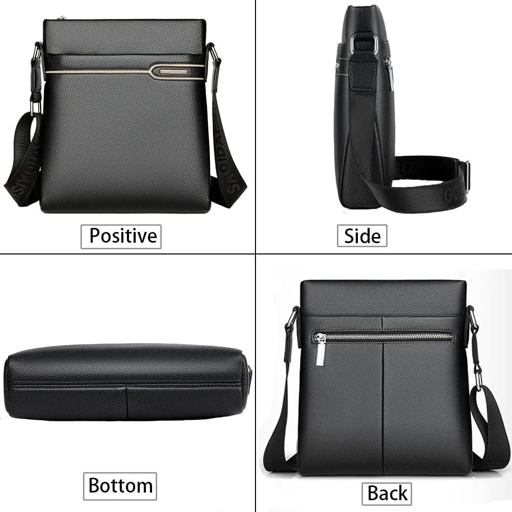 Men's Leather Shoulder Bag, Men Purse Messenger Bag Business Shoulder Bag Crossbody Briefcase