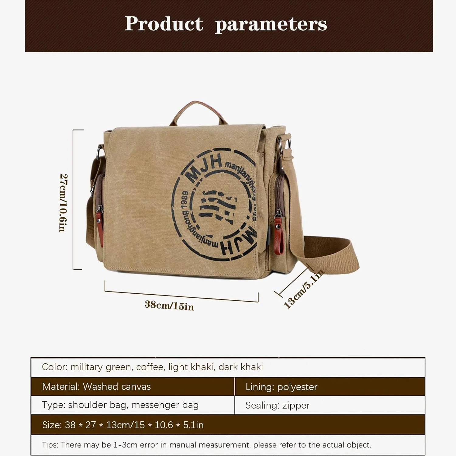 Men's retro shoulder bag Korean canvas shoulder bag men's messenger bag