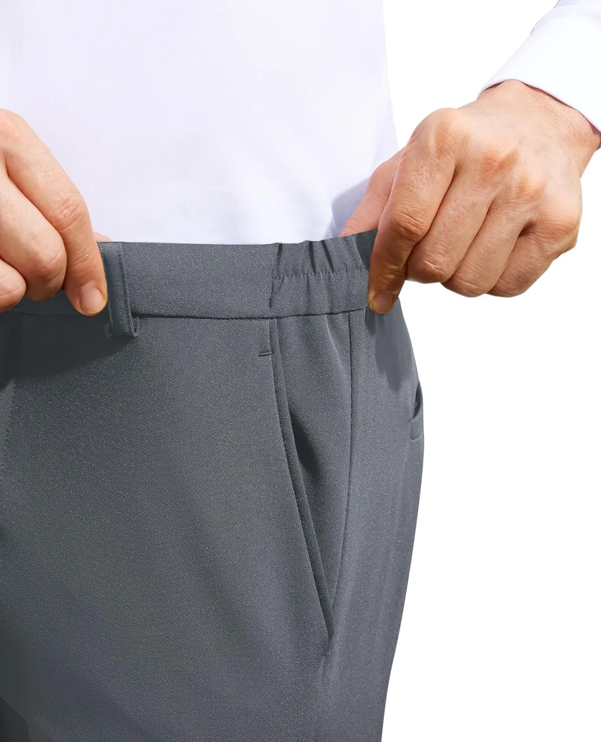 Mens Stretch Dress Pants Wrinkle Free Mens Slim Fit Dress Pants Expandable Waist Suit Pants Golf Pants Men