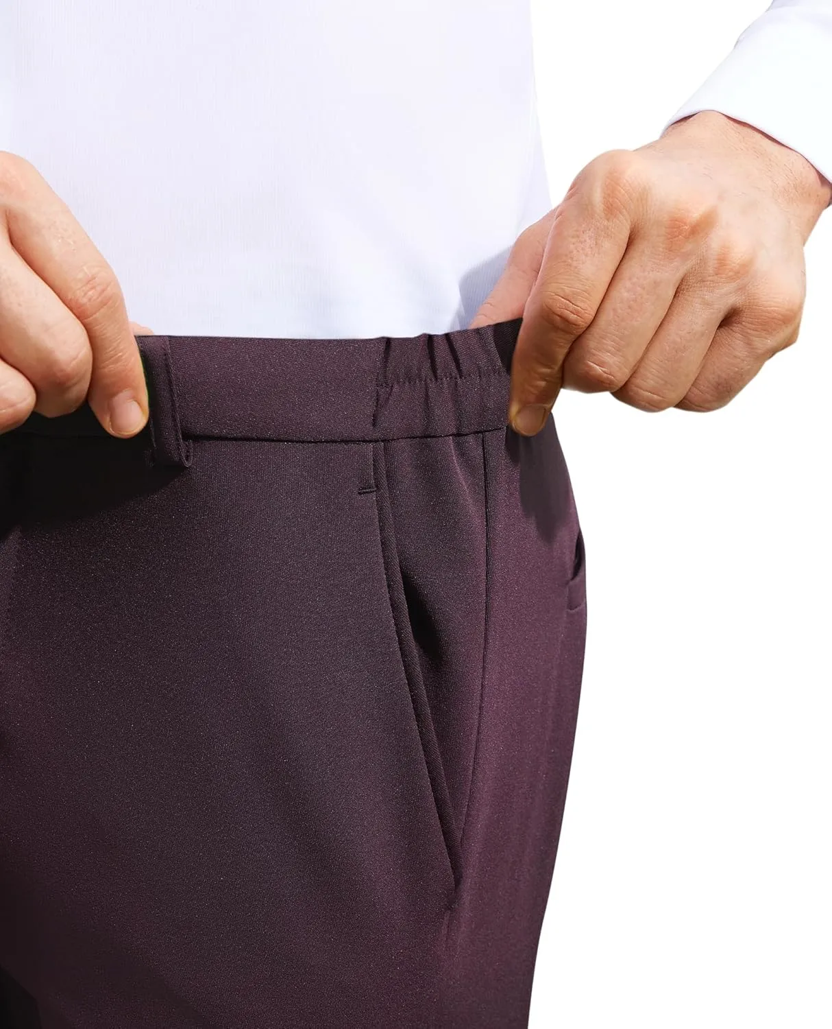 Mens Stretch Dress Pants Wrinkle Free Mens Slim Fit Dress Pants Expandable Waist Suit Pants Golf Pants Men