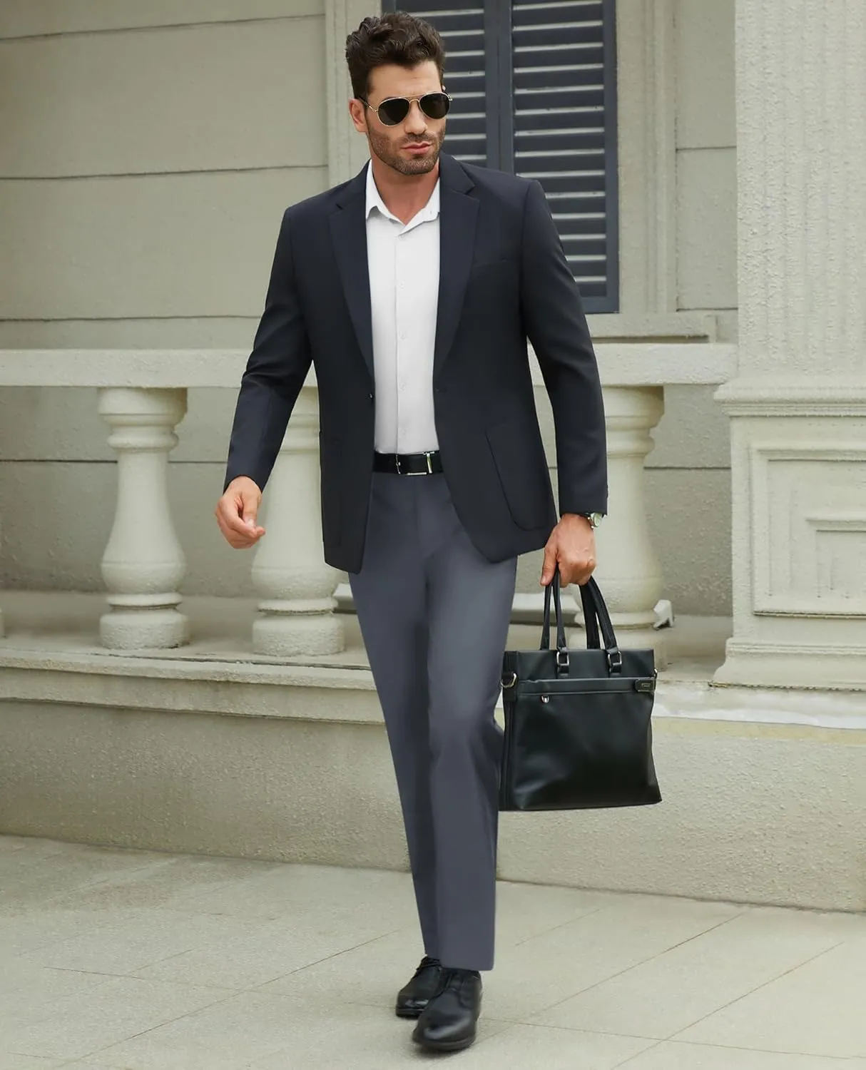 Mens Stretch Dress Pants Wrinkle Free Mens Slim Fit Dress Pants Expandable Waist Suit Pants Golf Pants Men