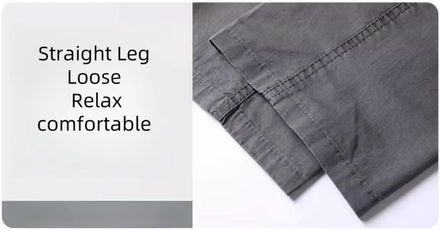 Men's Twill Loose Fit Lightweight Drawstring Full Elastic Waist Pull On Cargo Pants