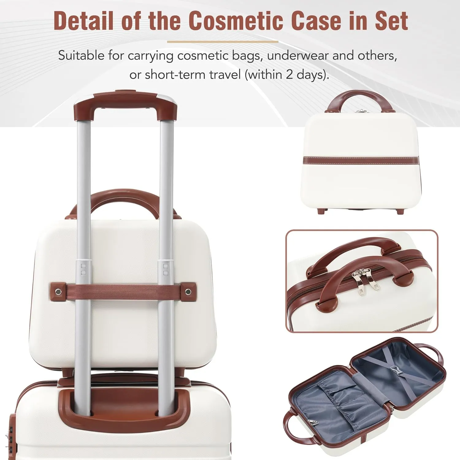 Merax Suitcases Spinner Wheels Hardshell Luggage TSA Lock, White, 4-Piece Set