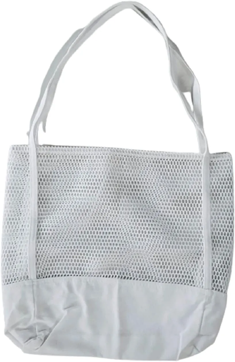Mesh Beach Tote Womens Shoulder Handbag,Large Tote Bags, Reusable Grocery Tote Bag, Natural Cotton Bags with Long Handle.
