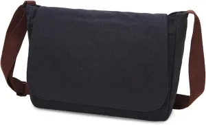 Messenger Bag, Classic Vintage Messenger Bags, Canvas Messenger Bag, Shoulder Bag Crossbody Bag, Small Messenger Bag for Men Women, Crossbody Shoulder Bag Casual Work Bag (Black)