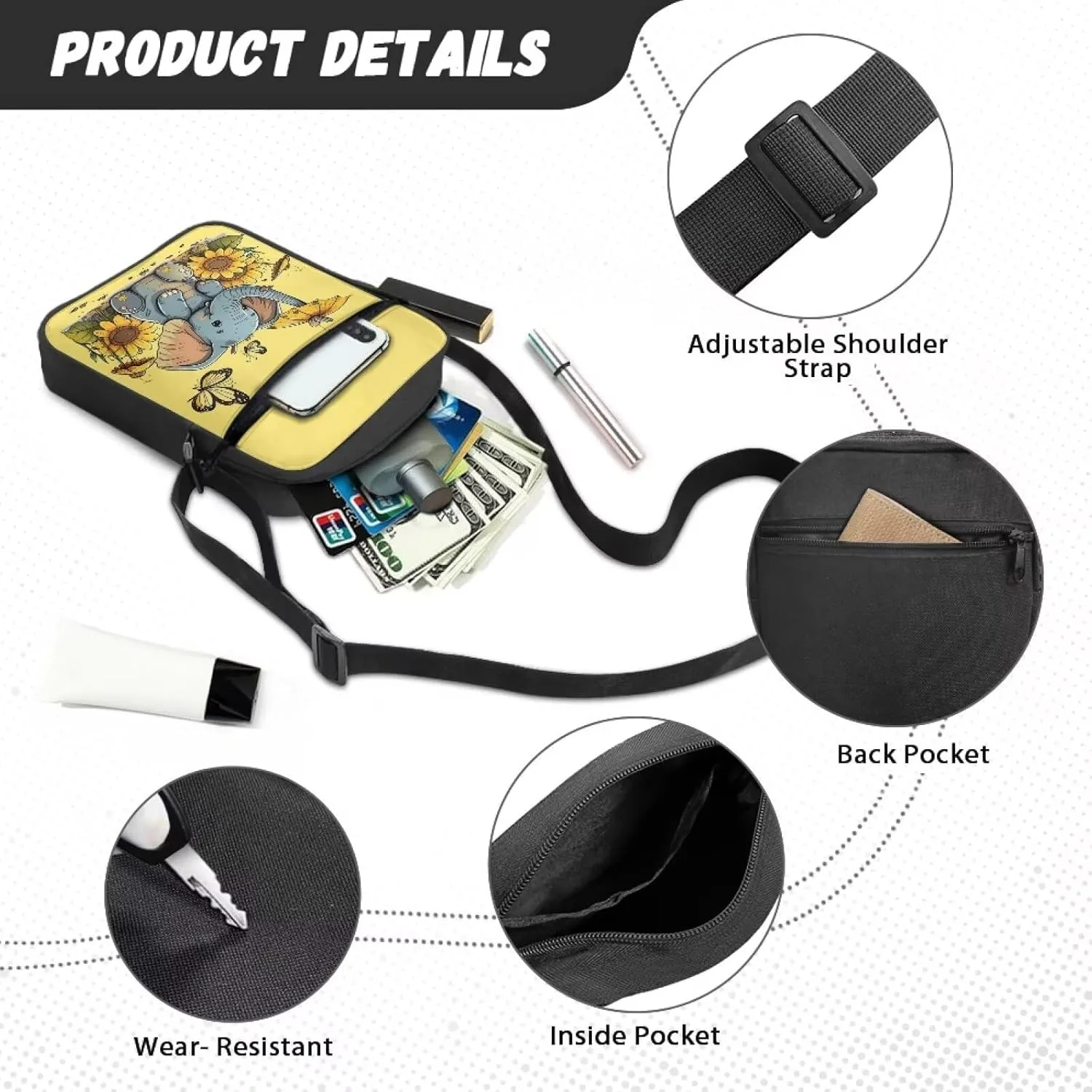 Messenger Bag for Women Crossbody Bag for Kids Satchel Bag Cell Phone Bag Purse