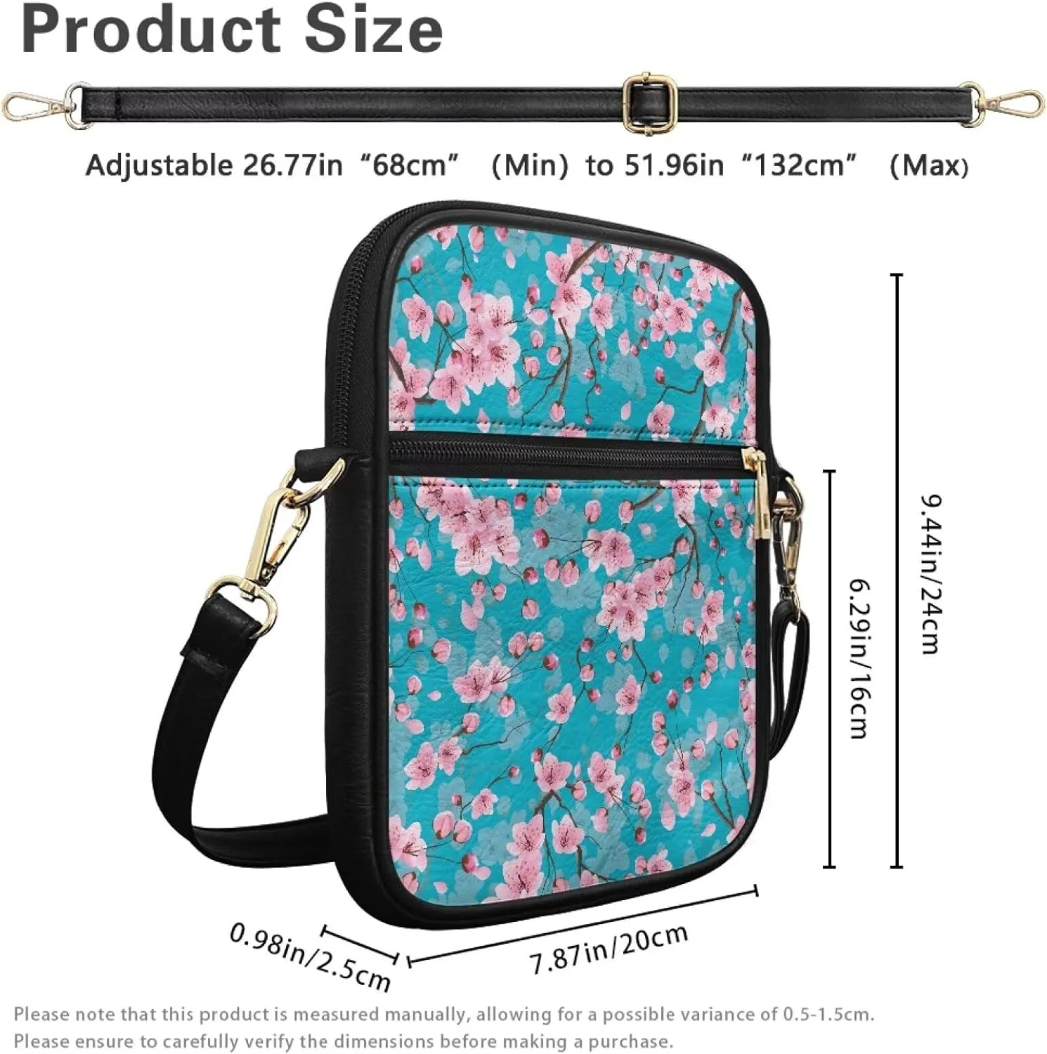 Messenger Bag for Women Men Leather Crossbody Bag Messenger Bag Purse with Adjustable Strap Travel Sling Bag