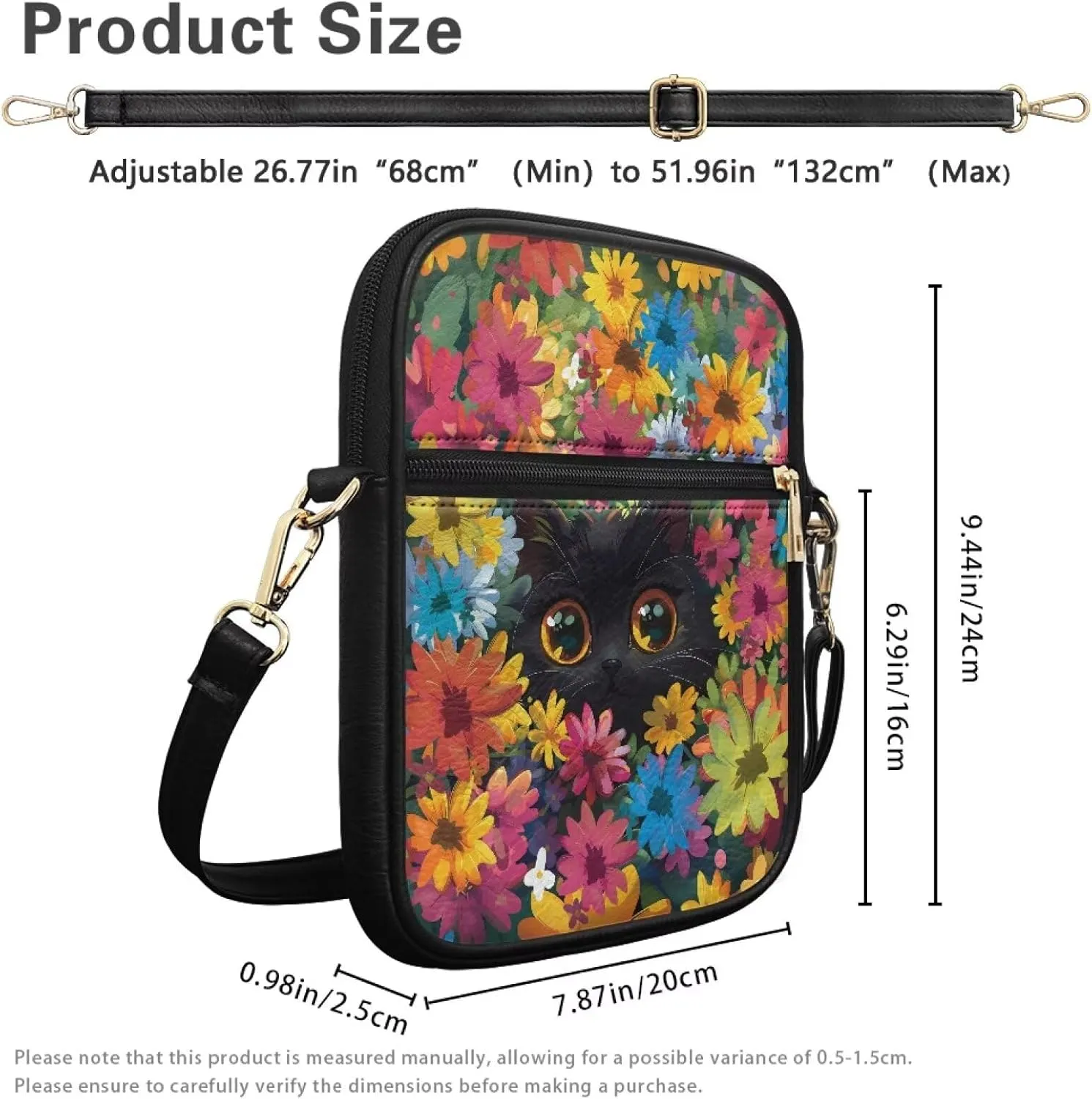 Messenger Bag for Women Men Leather Crossbody Bag Messenger Bag Purse with Adjustable Strap Travel Sling Bag