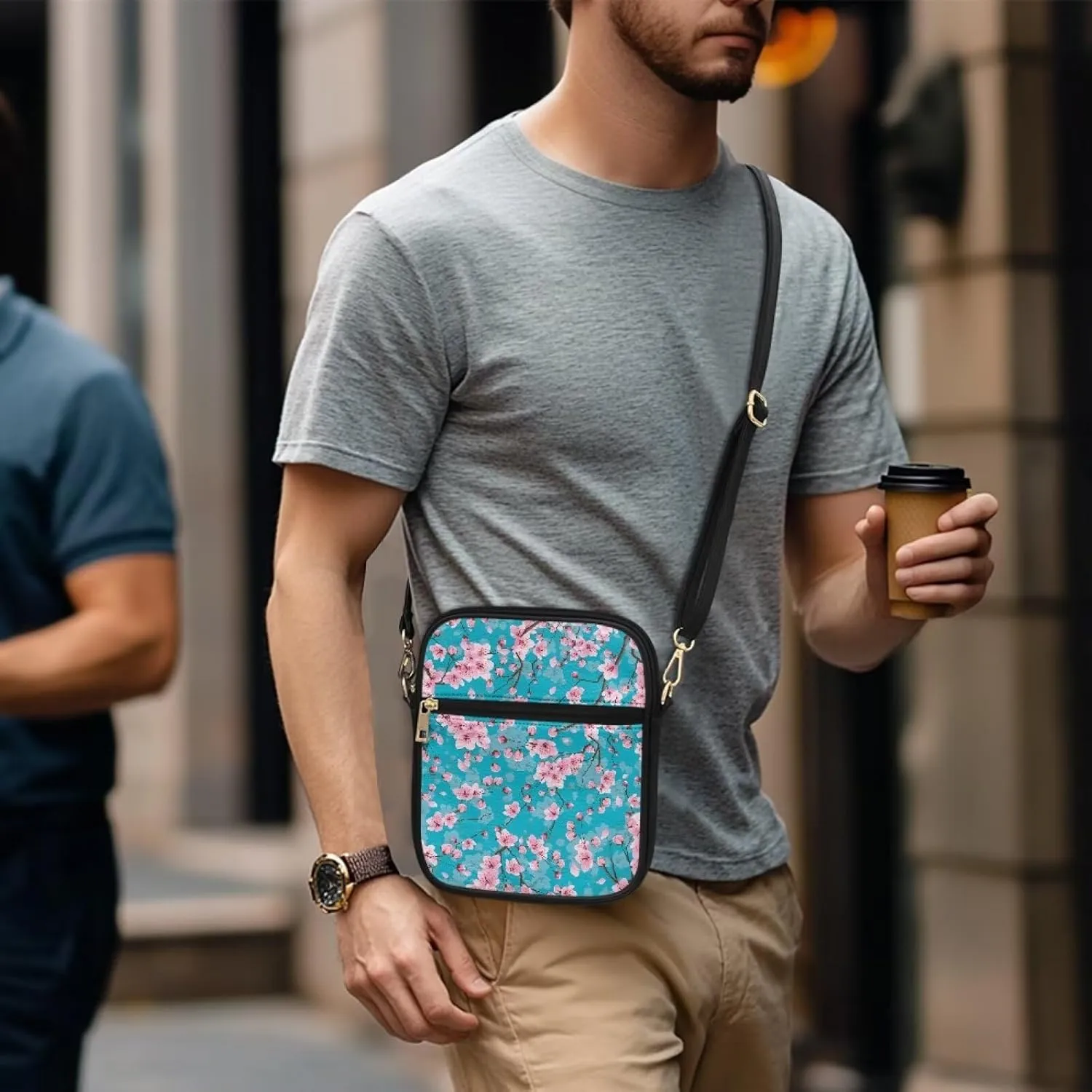 Messenger Bag for Women Men Leather Crossbody Bag Messenger Bag Purse with Adjustable Strap Travel Sling Bag