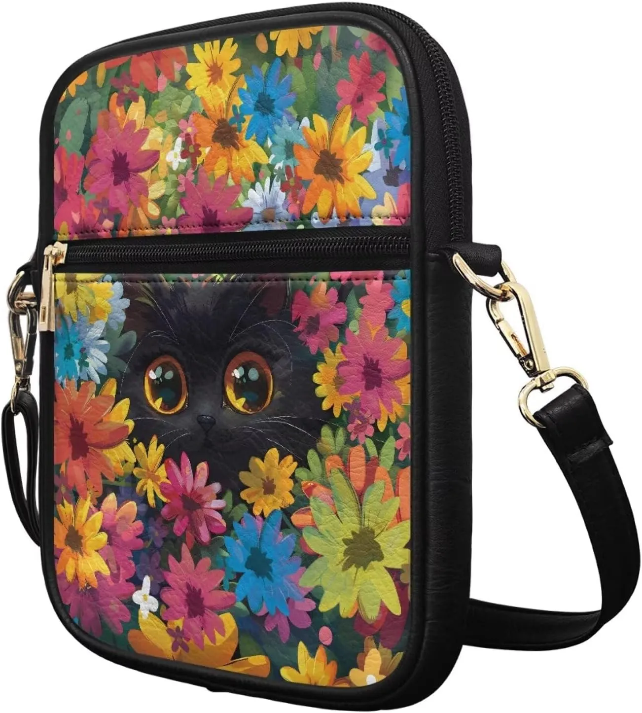 Messenger Bag for Women Men Leather Crossbody Bag Messenger Bag Purse with Adjustable Strap Travel Sling Bag