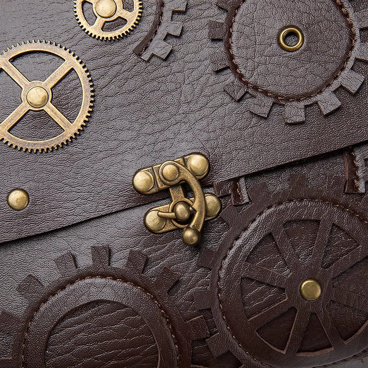Messenger Bag Leather Retro Briefcase Steampunk Crossbody Shoulder Purse Satchel for Women Lolita Gothic Costume Accessory