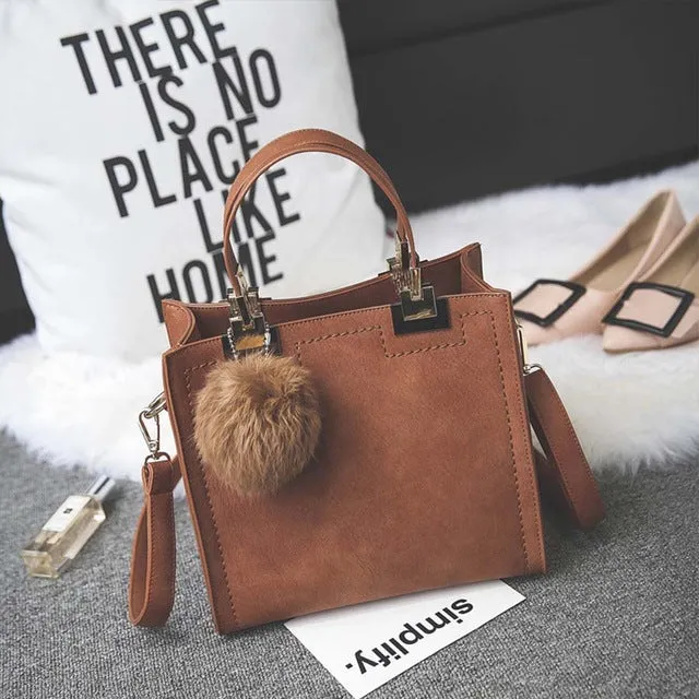 messenger High-grade women shoulder bag women Sophisticated luxury Scrub bag Hairball On-time delivery designer LANLOU leather handbag women bags handbags bag