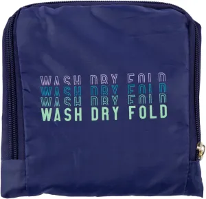 Miamica Wash, Dry, Fold, Repeat Laundry Bag, Navy/Multi, 21" x 22"