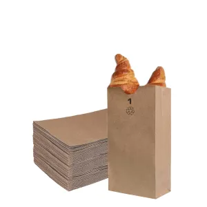 Mini Brown Kraft Paper Bag (1 lb) Small - Paper Lunch Bags, Small Snacks, Gift Bags, Grocery, Merchandise, Party Bags (3 1/2 x 2 3/8 x 6 7/8) (1 Pound Capacity) by EcoQuality (1500)