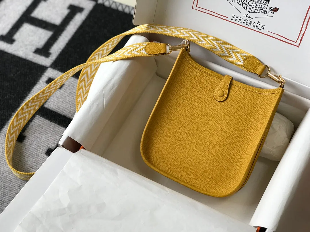 Mini Evelyne 18cm Dark Yellow Togo Ghw