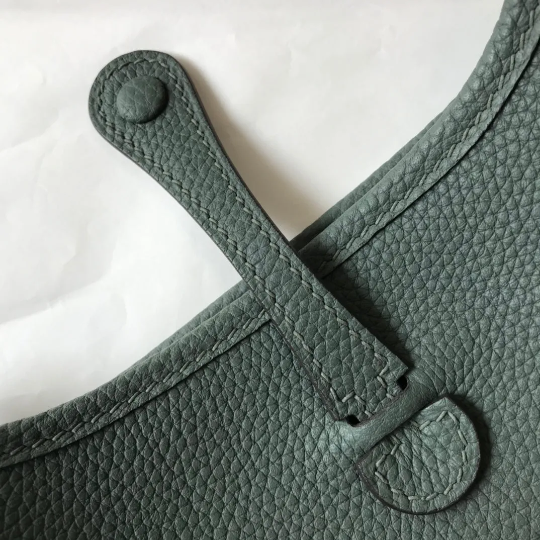 Mini Evelyne 18cm Green Grey Togo Ghw