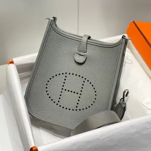 Mini Evelyne 18cm Smoke Grey Togo Silver Hardware