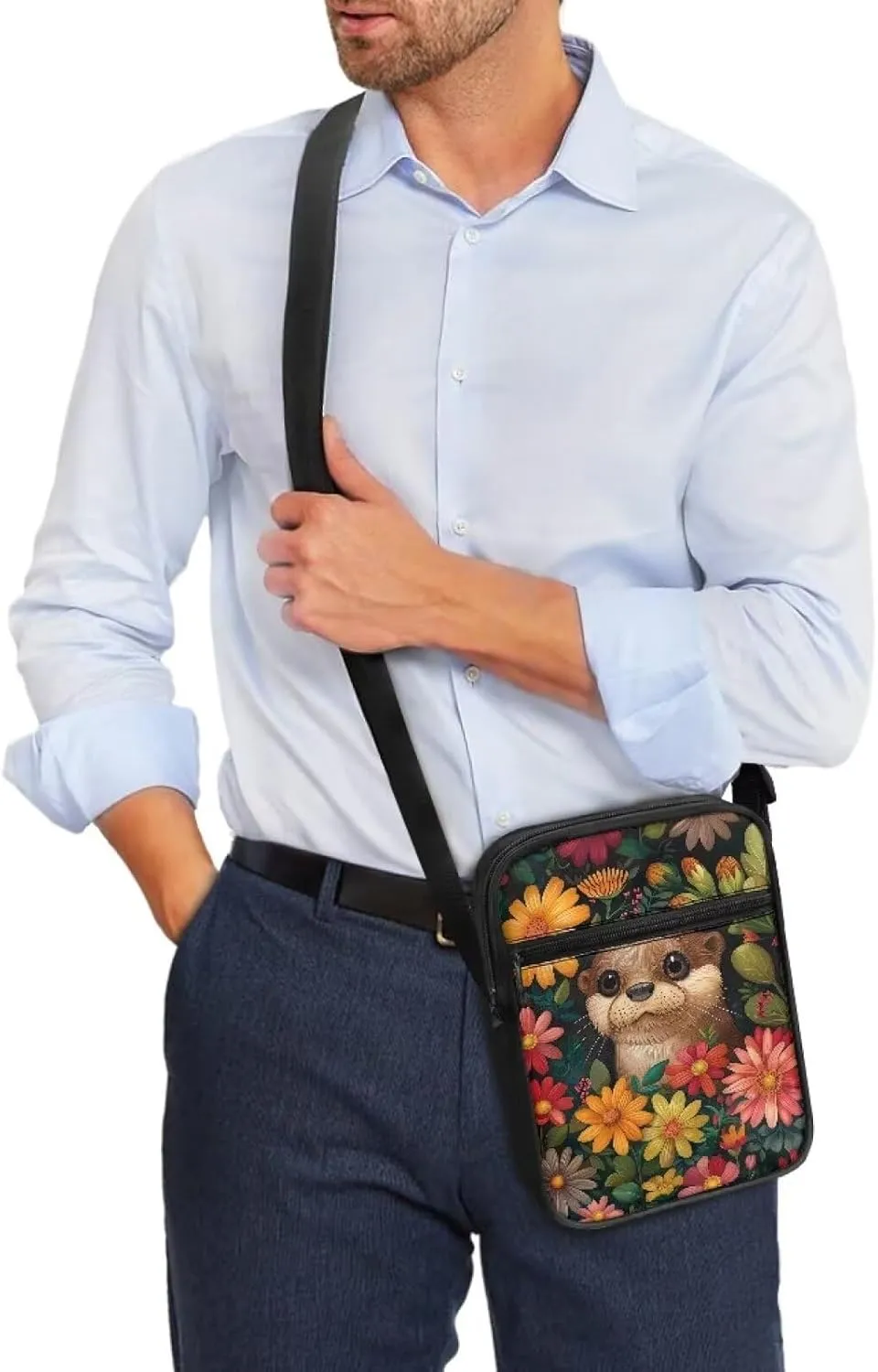 Mini Messenger Bag Small Crossbody Bags for Women Men Sling Bag Satchel Bag Shoulder Bag with Multi Pockets