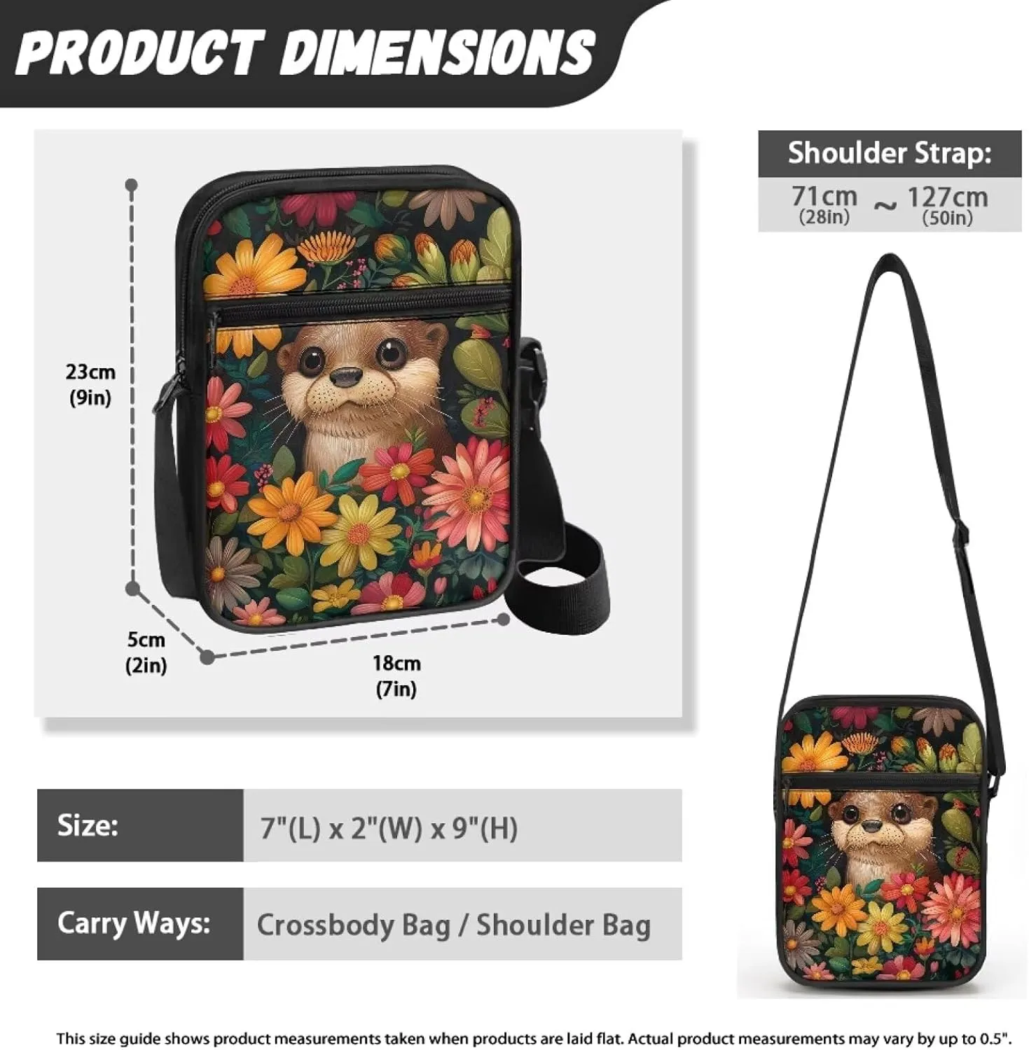 Mini Messenger Bag Small Crossbody Bags for Women Men Sling Bag Satchel Bag Shoulder Bag with Multi Pockets