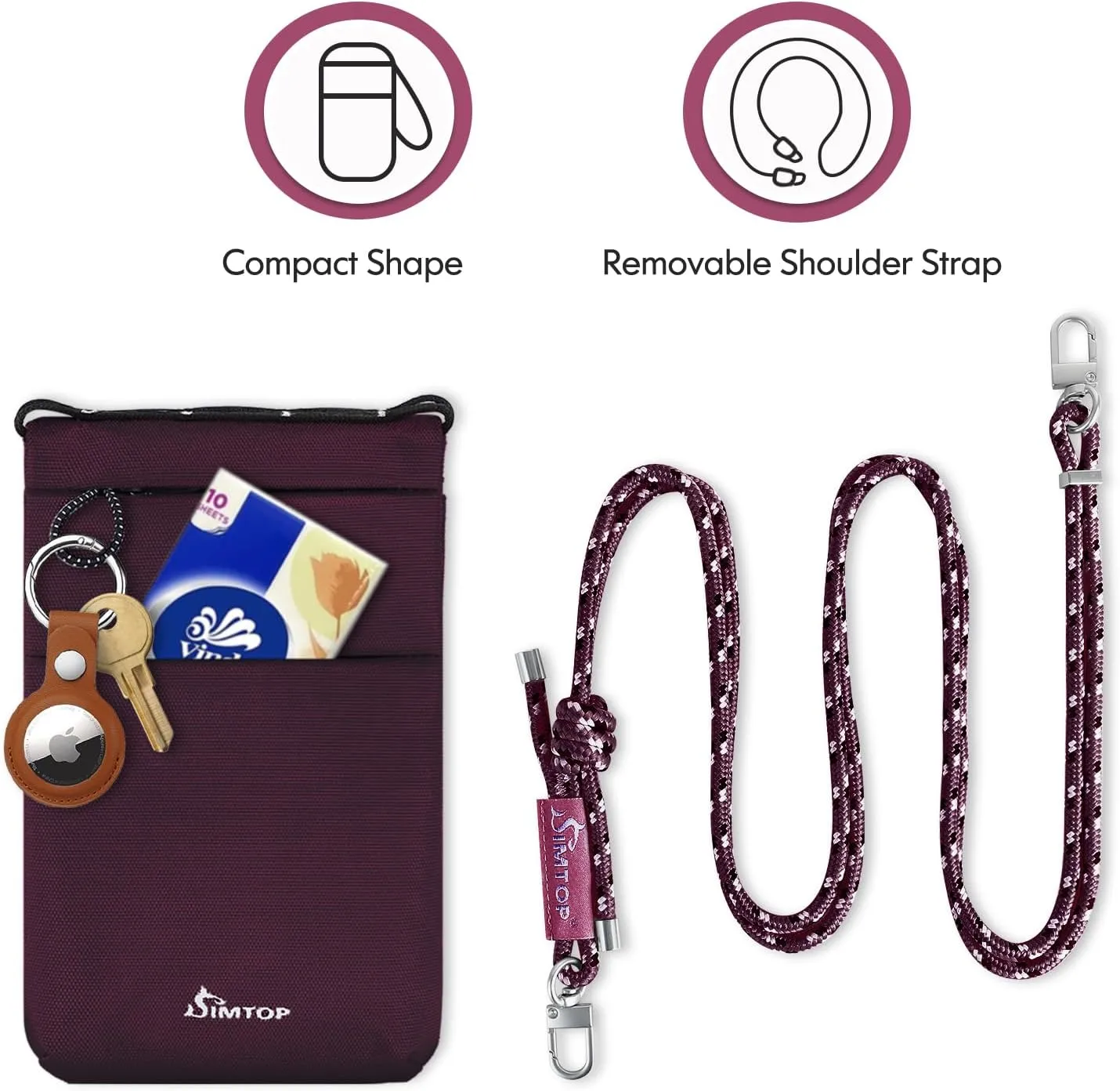 Mini Phone Purse Bag - Nylon Wallet & Crossbody Bags for Women with Adjustable Strap, Credit Card Slot, RFID & Waterproof