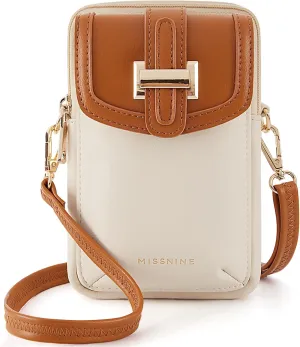 Missnine Small Crossbody Bags for Women Vegan Leather Cell Phone Purses Trendy RFID Wallet Purses with Adjustable Strap