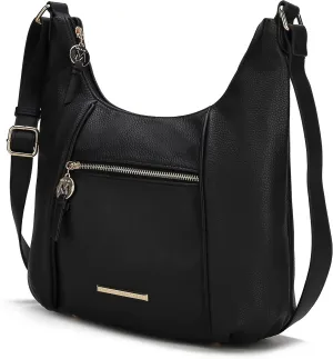 MKF Collection Crossbody Bag for Women – PU Leather Hobo Handbag – Designer Side Messenger Purse, Shoulder Crossover