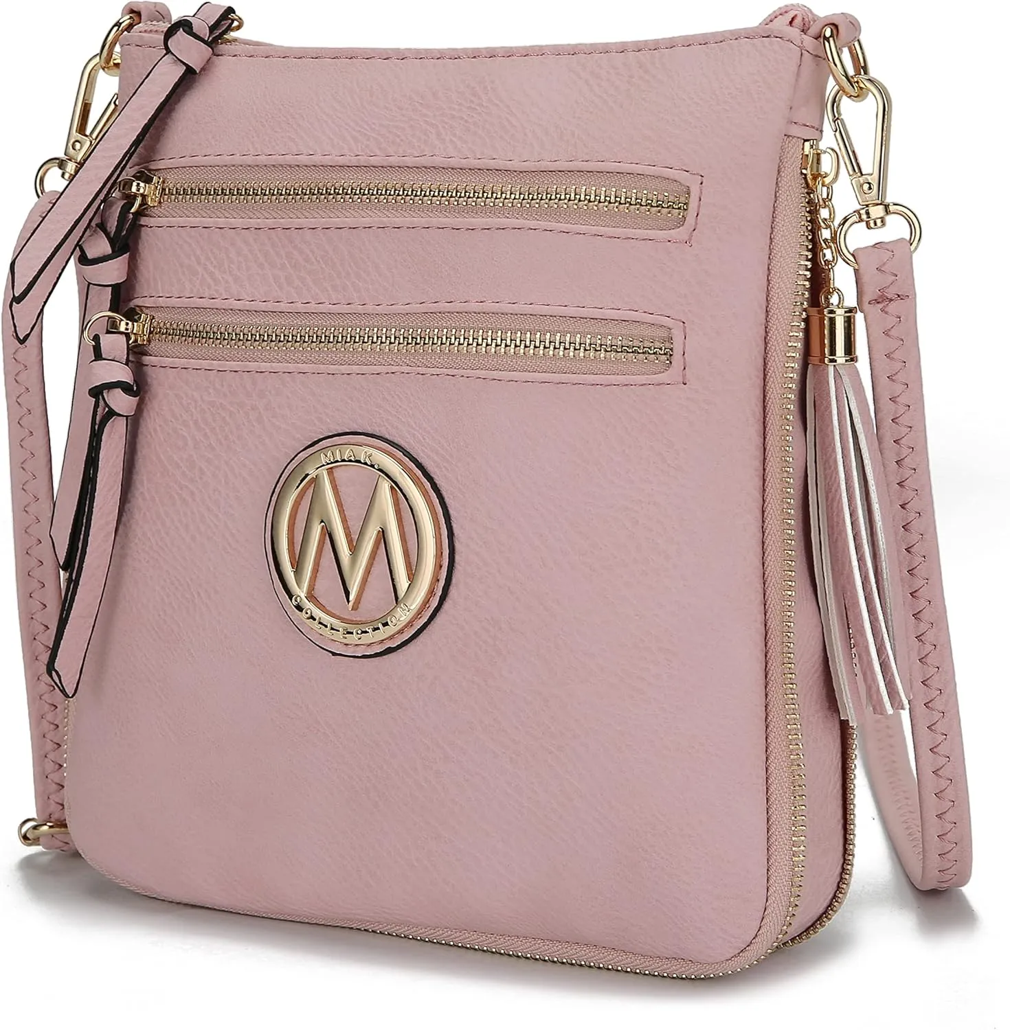 MKF Collection Crossbody Bag for Women – PU Leather Messenger Bag Purse – Designer Handbag Shoulder Strap Purse By Mia K
