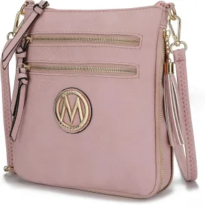MKF Collection Crossbody Bag for Women – PU Leather Messenger Bag Purse – Designer Handbag Shoulder Strap Purse By Mia K