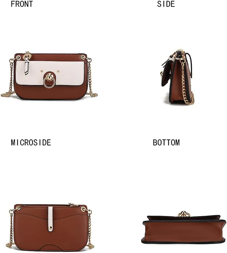 MKF Collection Crossbody Bag for Women, Vegan Leather Shoulder Bag Chain Strap Handbag Purse By Mia K