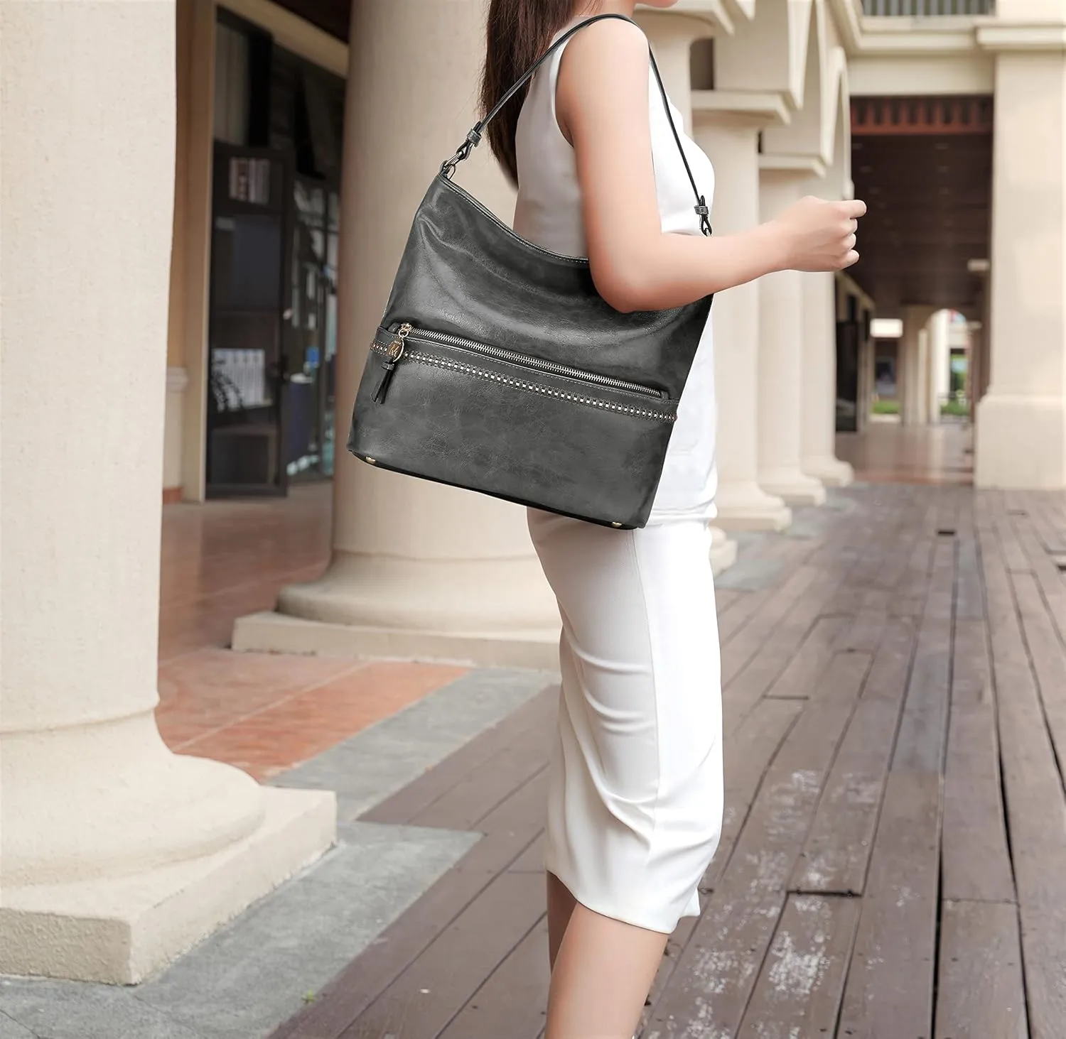 MKF Collection Shoulder Bag for women Vegan Leather Hobo Messenger purse