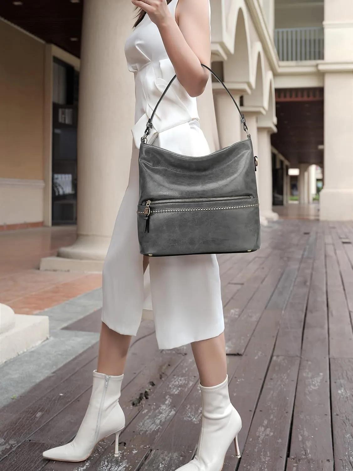 MKF Collection Shoulder Bag for women Vegan Leather Hobo Messenger purse