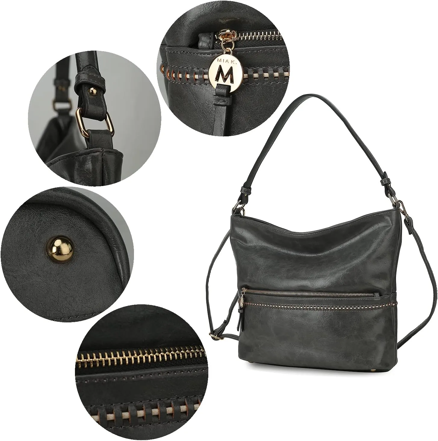 MKF Collection Shoulder Bag for women Vegan Leather Hobo Messenger purse