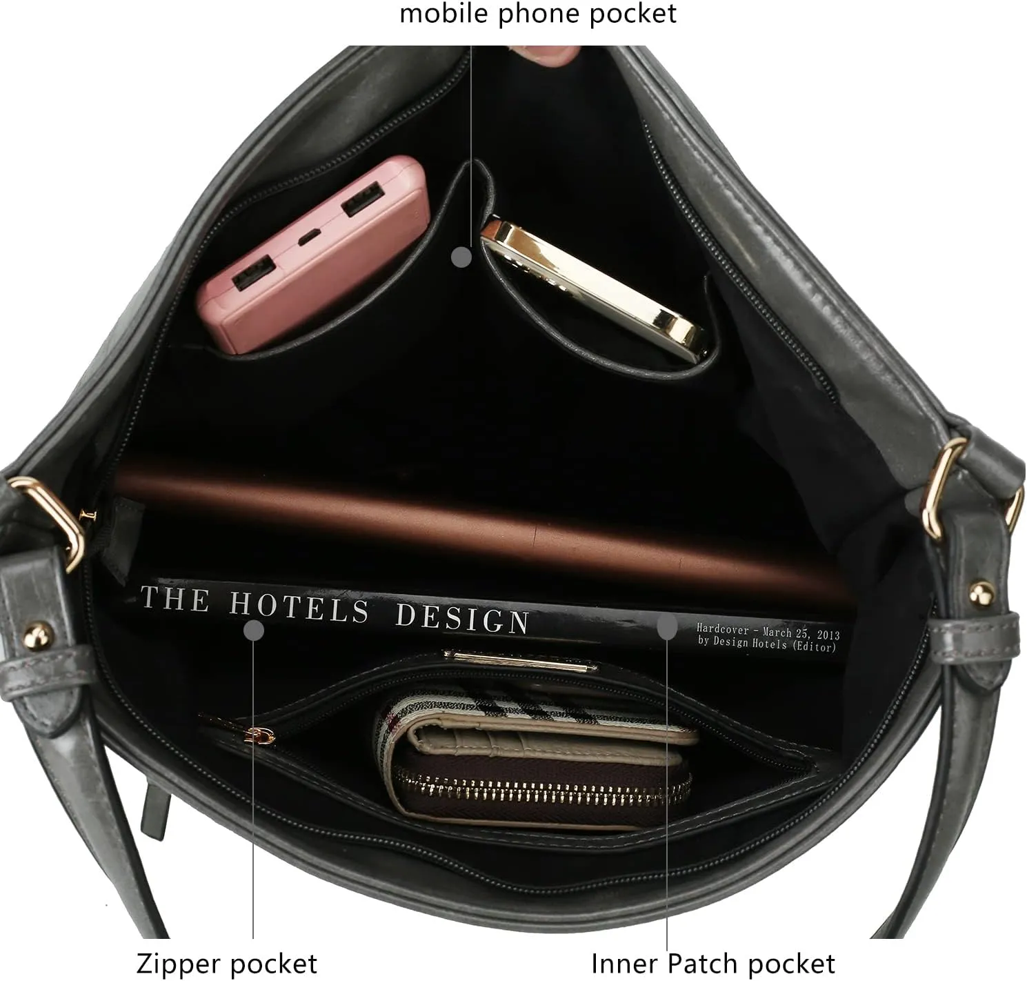 MKF Collection Shoulder Bag for women Vegan Leather Hobo Messenger purse
