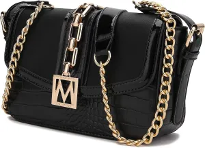 MKF Crossbody Bag for Women – PU Leather Lady Pocketbook Handbag – Side Messenger Purse, Shoulder Chain Strap