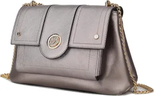 MKF Crossbody Bag for Women – PU Leather Pocketbook Handbag – Designer Side Messenger Purse, Shoulder Crossover