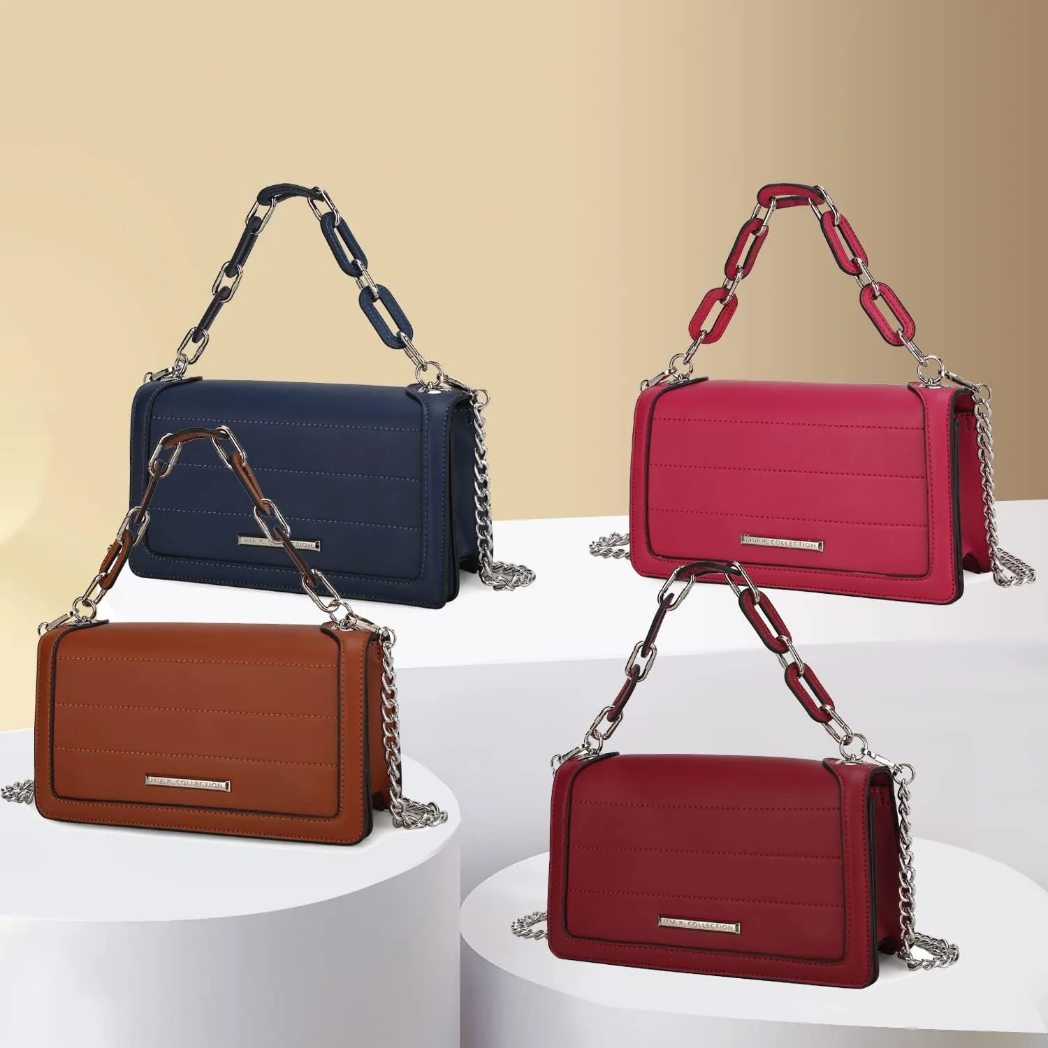 MKF Crossbody Bags for Women – PU Leather Pocketbook Handbag – Medium Side Messenger Purse, Shoulder Strap