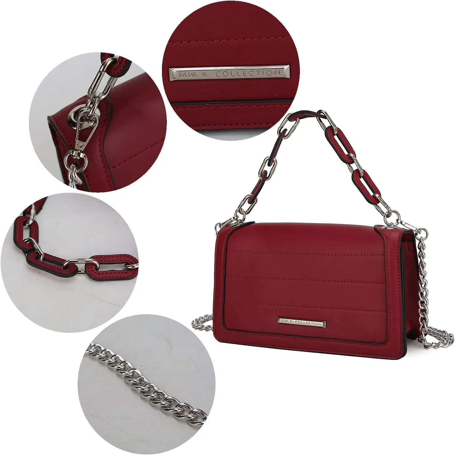 MKF Crossbody Bags for Women – PU Leather Pocketbook Handbag – Medium Side Messenger Purse, Shoulder Strap