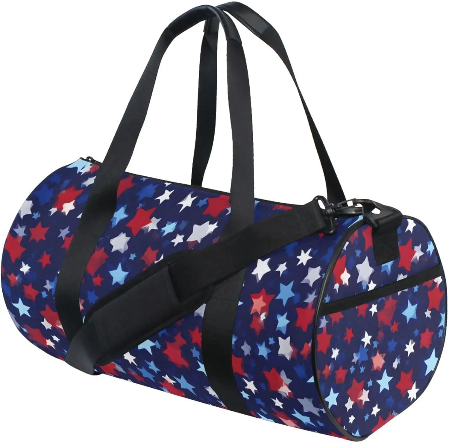 MNSRUU Sports Duffel Bags, Red Blue Star Athletic Gym Bag Overnight Workout Travel Tote Luggage for Men Women Yoga