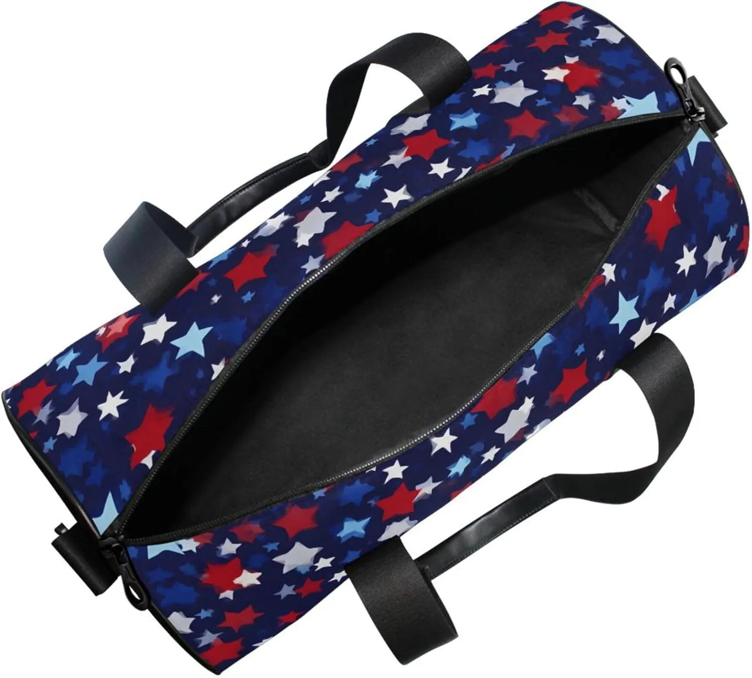 MNSRUU Sports Duffel Bags, Red Blue Star Athletic Gym Bag Overnight Workout Travel Tote Luggage for Men Women Yoga
