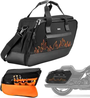 Mofun Motorcycle Saddlebag Liner Bag Hard Saddlebag Organizer With Bright Orange Liner Compatible with Harley Touring Street Road Electra Glide Road King 1993-2025, 1 Bag