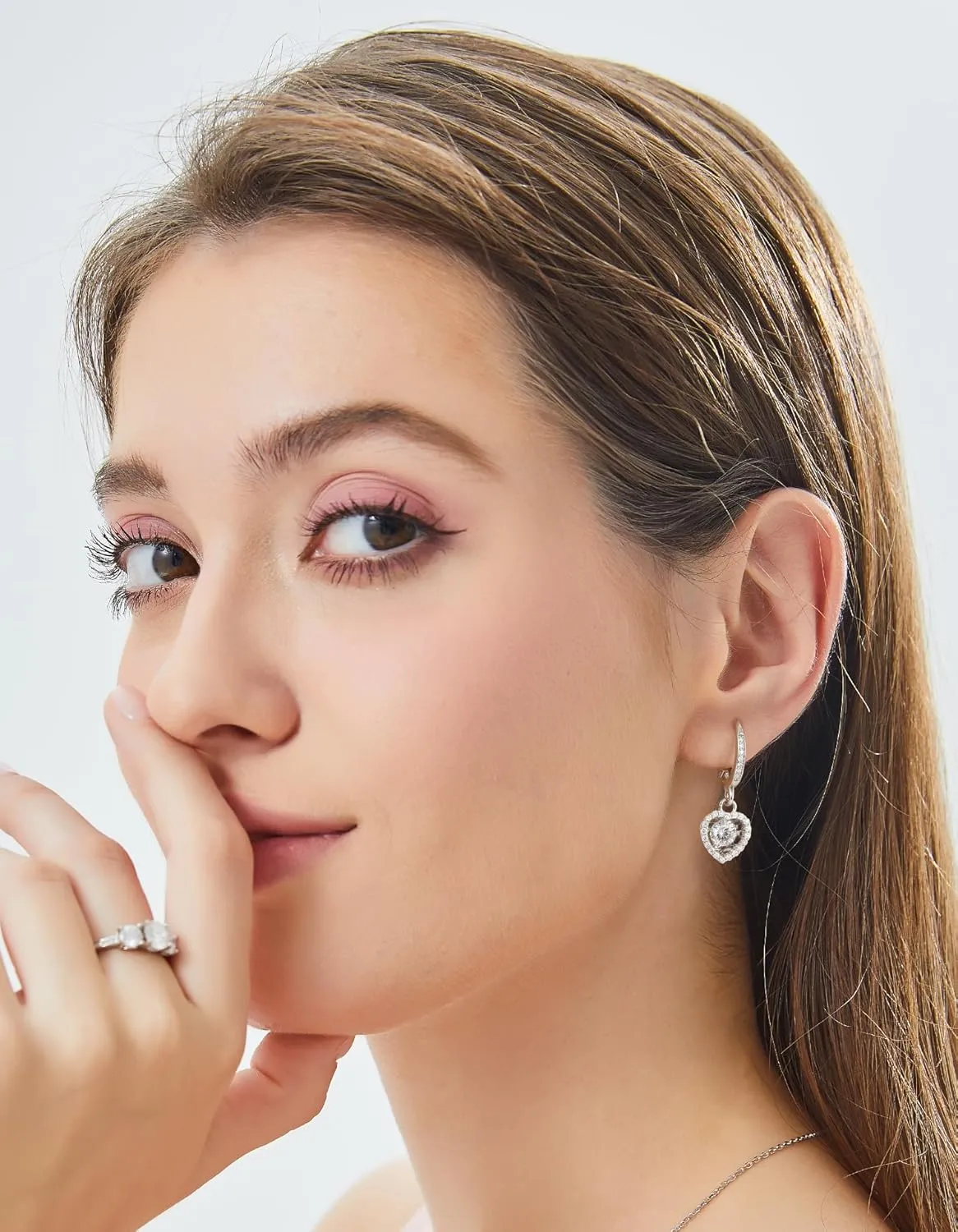 MomentWish Drop Earrings for Women, Women's Gift for Valentine Birthday, D Color VVS1 Dancing Moissanite Earrings, 925 Sterling Silver Dangle Earrings