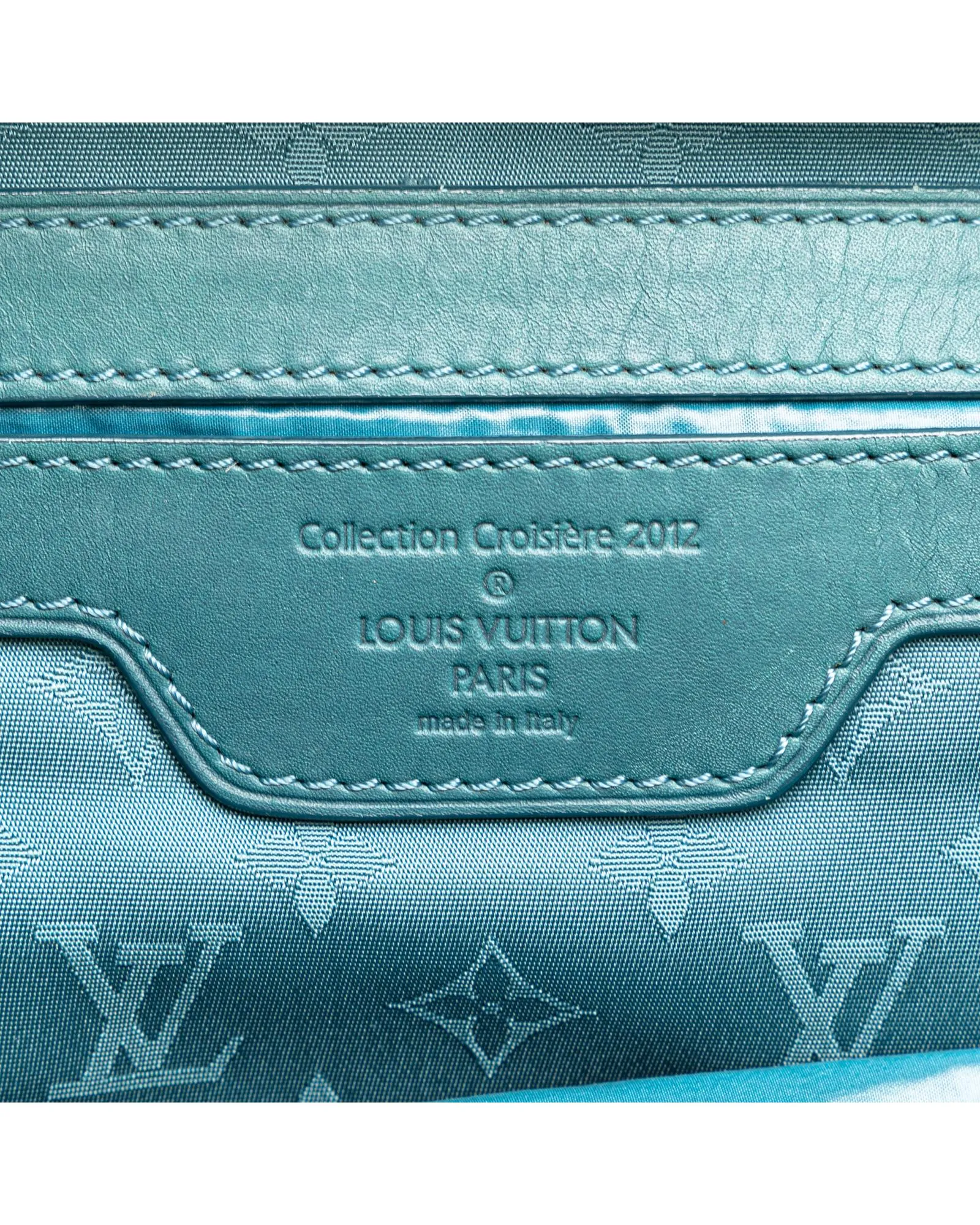 Monogram Nylon Beach Bag with Leather Handles and Detachable Strap