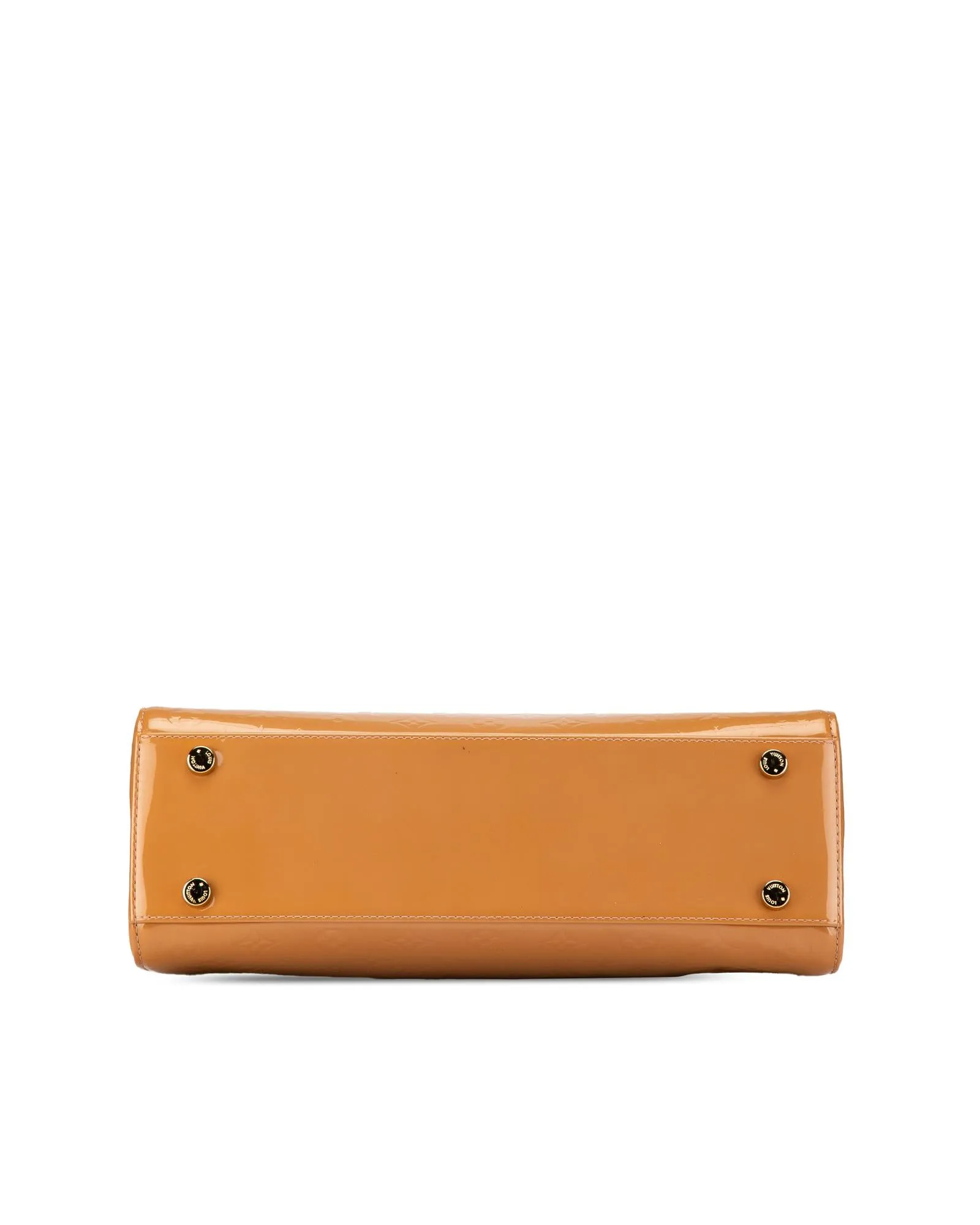 Monogram Vernis Leather Handbag with Vachetta Trim and Detachable Strap