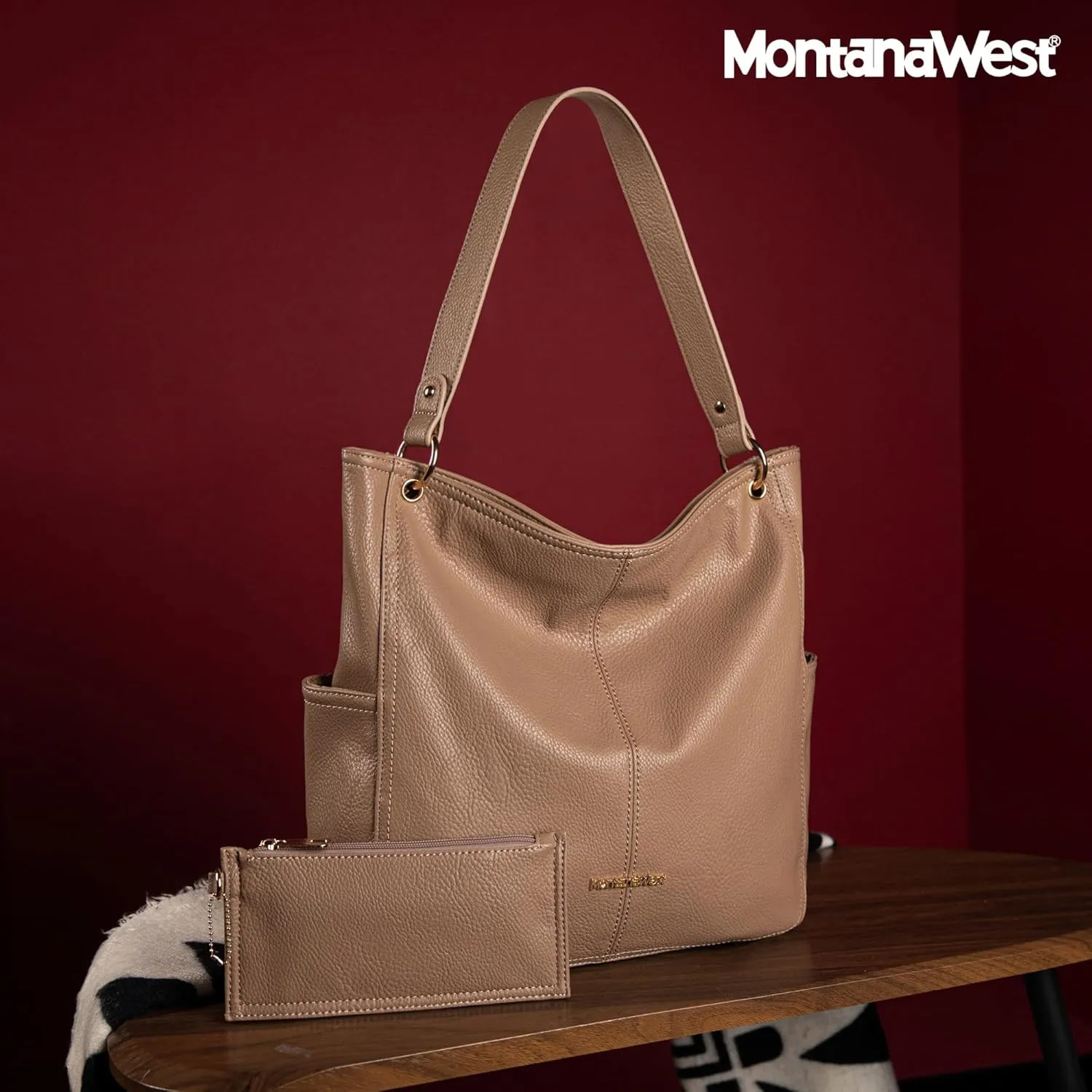 Montana West Hobo Purses for Women Soft Top Handle Shoulder Bag with Wallet Set