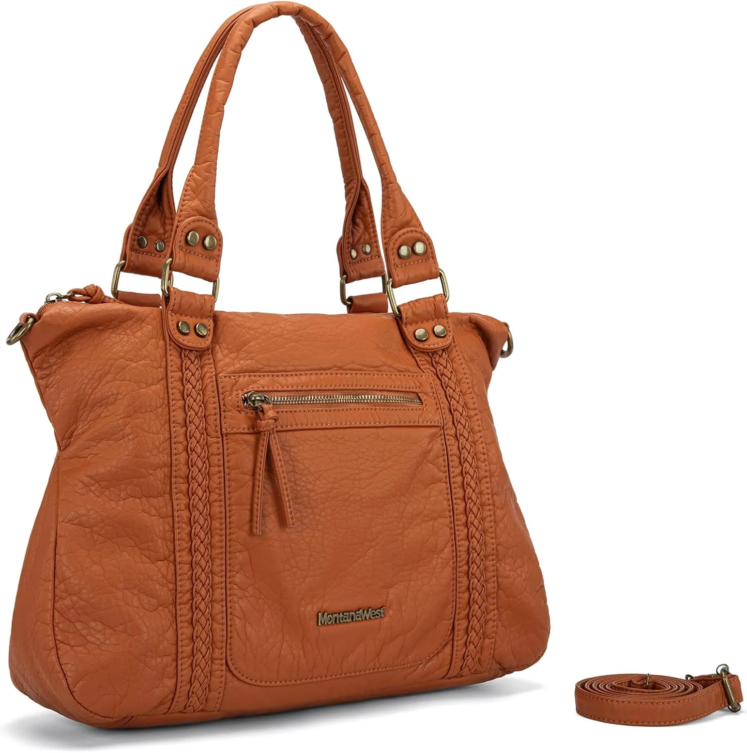 Montana West Washed Leather Hobo Bags for Women Roomy Handbags with Crossbody Strap