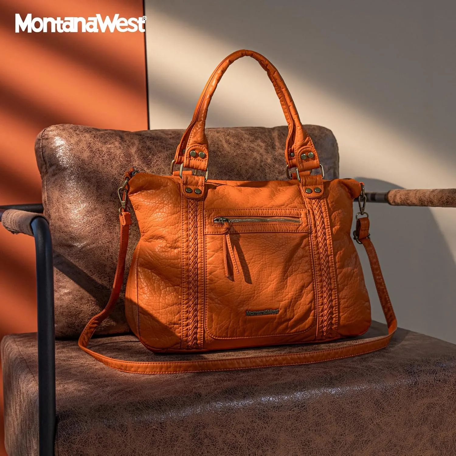Montana West Washed Leather Hobo Bags for Women Roomy Handbags with Crossbody Strap