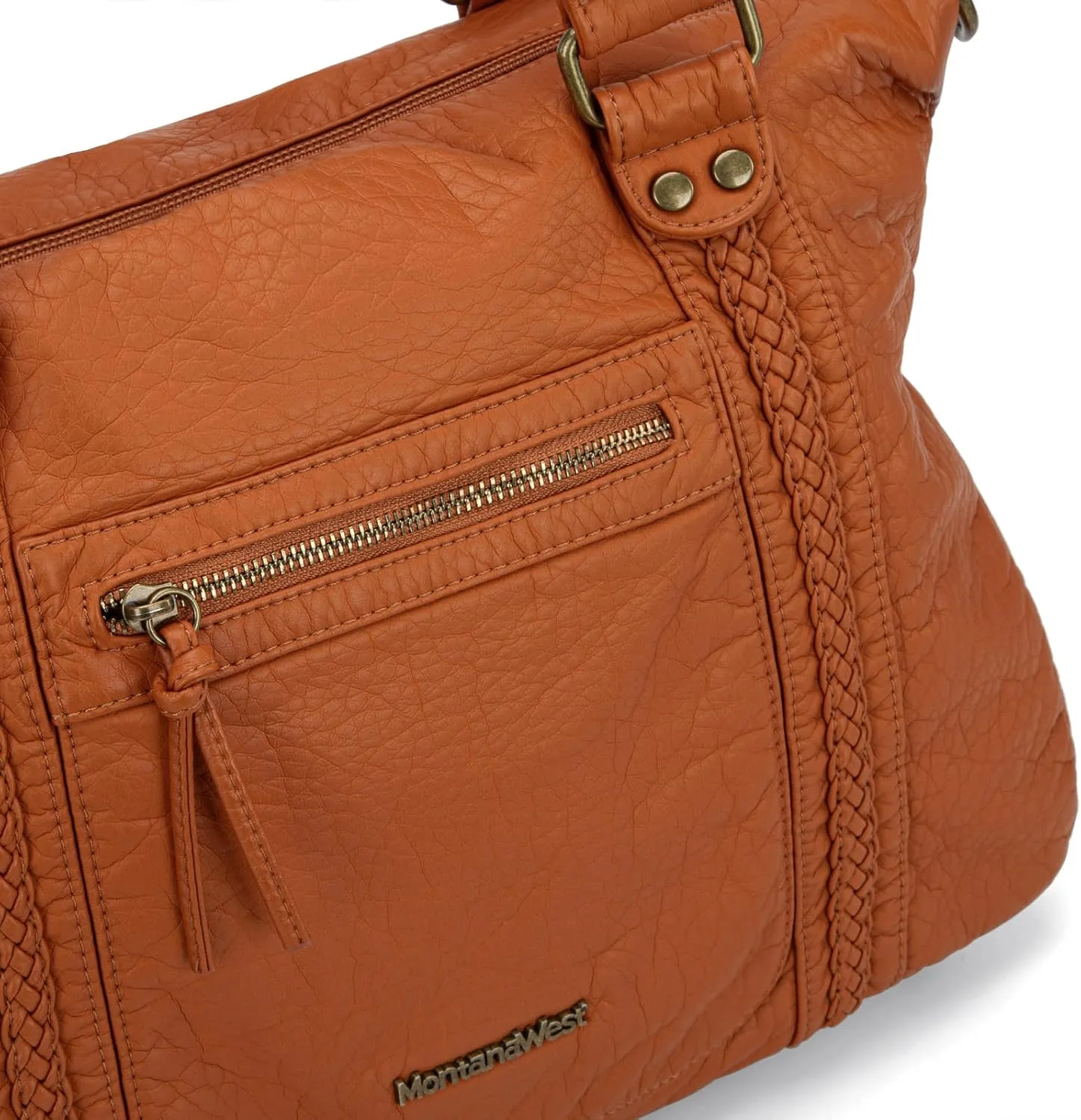 Montana West Washed Leather Hobo Bags for Women Roomy Handbags with Crossbody Strap