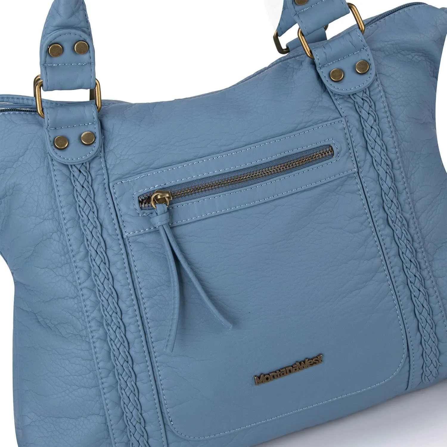 Montana West Washed Leather Hobo Bags for Women Roomy Handbags with Crossbody Strap